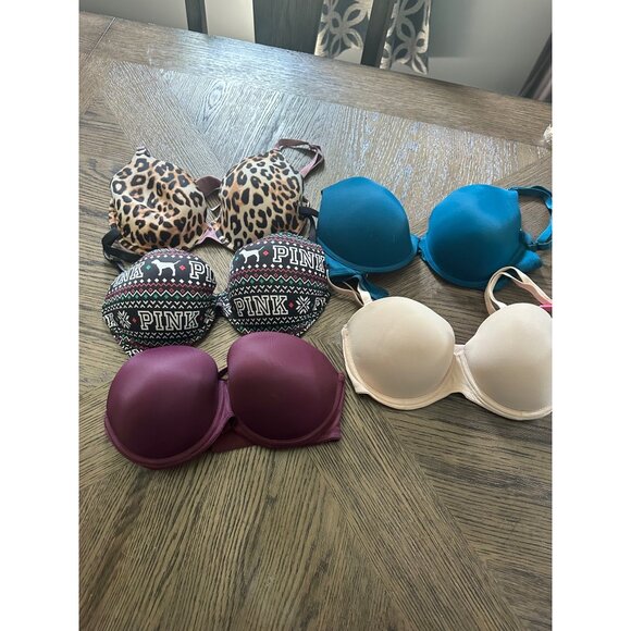 5 Victoria's Secret Pink 32DD Multi-Way Push-Up Bra Assorted Colors & Patterns - Picture 12 of 12